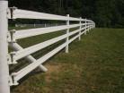 Flex Fence, White - Long View of the End Post with Tensioners