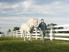 A white horse picture of Fred