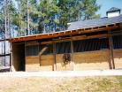 Standard horse stall front facing outward into the paddock