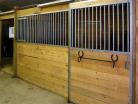 Standard horse stall front with grill top door, feed door and optional blanket bar