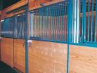 Blue powder-coat painted Welded horse stall with v-door and feed door