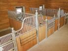 Over head view of Tuscany horse stall fronts and grilled partitions