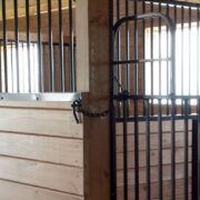 swing gate latch installed on swinging stall door