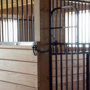 swing gate latch installed on swinging stall door