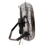 RAMM 18 inch basket fan with enclosed motor. Side View