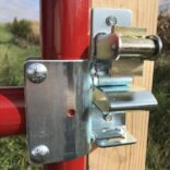 gate latch mechanism attached to red gate