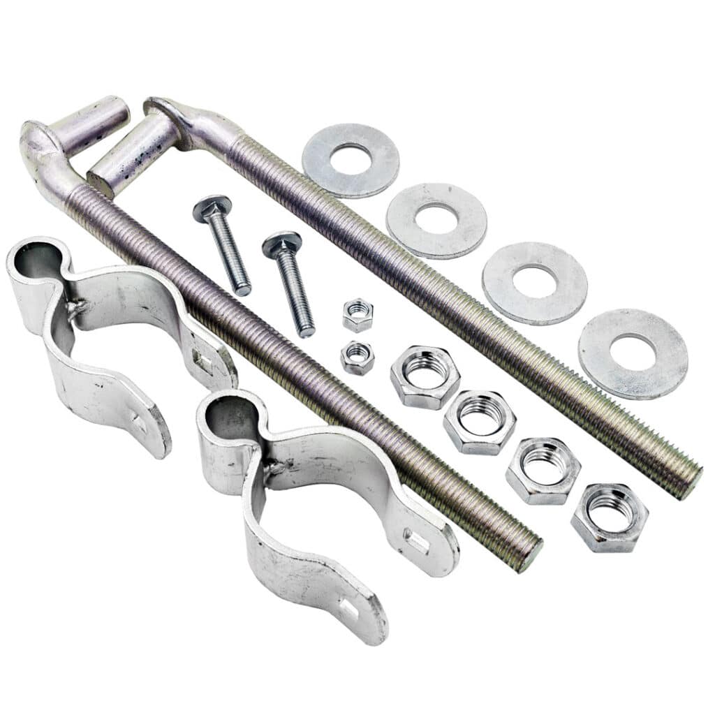 2" Round Tube Gate Hinge Kit, Zinc-Plated