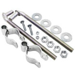 2" Round Tube Gate Hinge Kit, Zinc-Plated