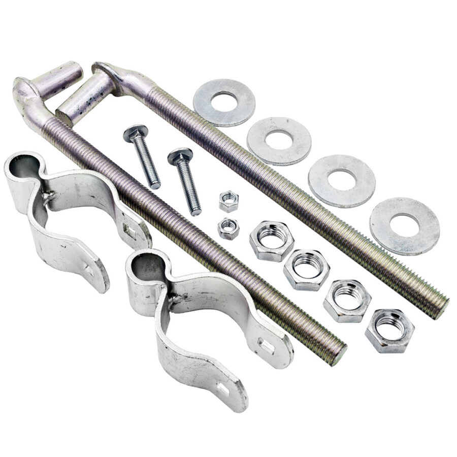 2" Round Tube Gate Hinge Kit, Zinc-Plated