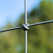 Non-Climb Galvanized Mesh Fence close up of knotted wire