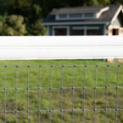 Galvanized Mesh Fence with a vinyl top rail