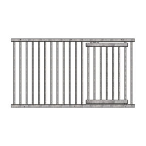 65" Welded Grillwork Section with Feed Opening