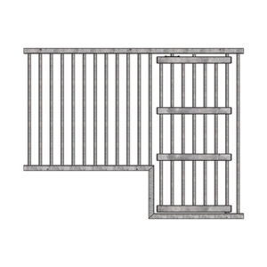 Welded Grillwork Section with Large Feed Door