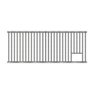 91" Welded Grillwork Section With Feed Opening