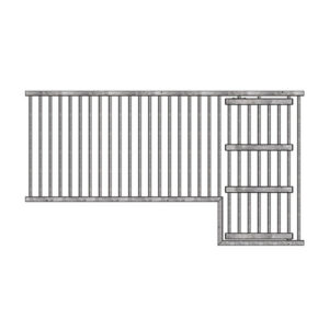 91" Welded Grillwork Section with Large Feed Door