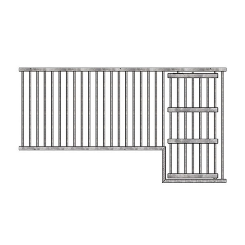 91" Welded Grillwork Section with Large Feed Door