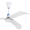 60" Upblowing 3-Blade Ceiling Fan with 10" Downrod, White