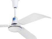 60" Upblowing 3-Blade Ceiling Fan with 10" Downrod, White
