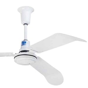 60" Upblowing 3-Blade Ceiling Fan with 10" Downrod, White