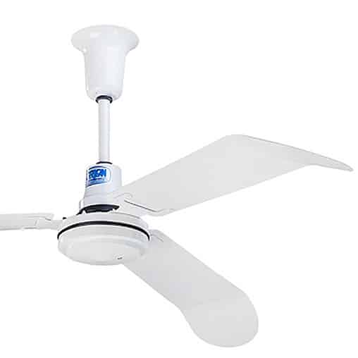 60" Upblowing 3-Blade Ceiling Fan with 10" Downrod, White