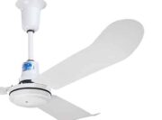 60" Downblowing 3-Blade Ceiling Fan with 18" Downrod, White