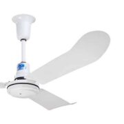 60" Downblowing 3-Blade Ceiling Fan with 18" Downrod, White