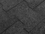 close up of black rubber pavers