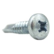 #14 x 1" Phillips Pan Head Tek Self-Drilling Clip Screw, Zinc-Plated