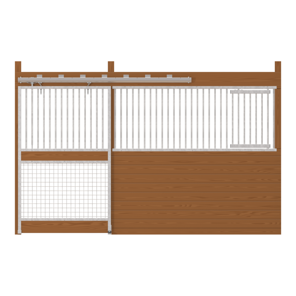Cambridge Stall Front with Grill Top Mesh Bottom Door & Feed Door