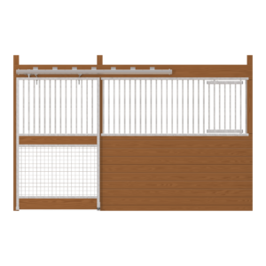 Cambridge Stall Front with Grill Top Mesh Bottom Door & Feed Door
