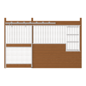 Cambridge Stall Front with Grill Top Mesh Bottom Door & Large Feed Door