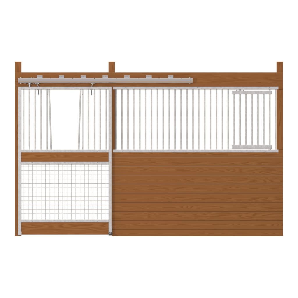Cambridge Stall Front with Mesh Bottom V-Door & Feed Door