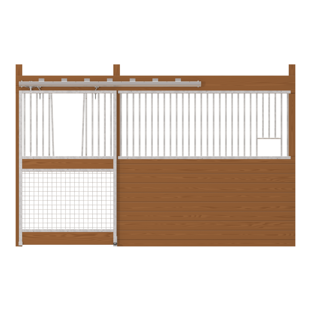 Cambridge Stall Front with Mesh Bottom V-Door & Feed Opening