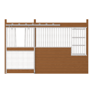 Cambridge Stall Front with Mesh Bottom V-Door & Large Feed Door