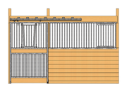 Cambridge Stall Front with Full Grill V-Door & Feed Door