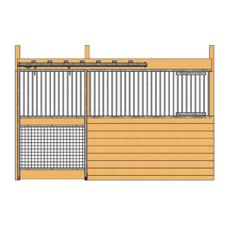 Cambridge Stall Front with Grill Top Mesh Bottom Door & Feed Door Cambridge Stall Front with Grill Top Mesh Bottom Door & Feed Door
