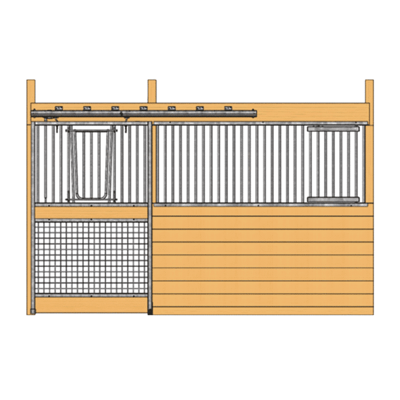 Cambridge Stall Front with Mesh Bottom V-Door & Feed Door Cambridge Stall Front with Mesh Bottom V-Door & Feed Door