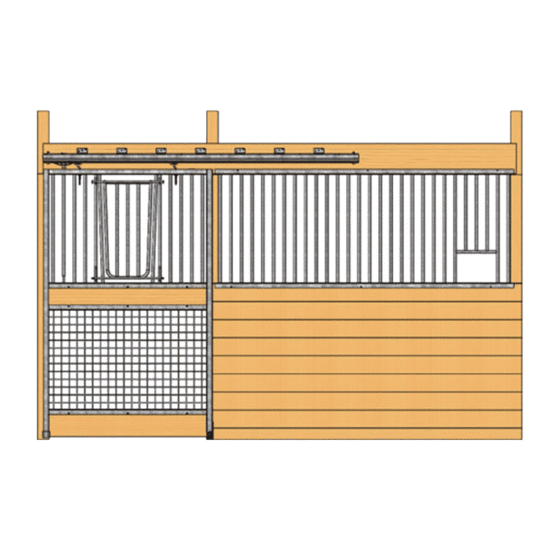 Cambridge Stall Front with Mesh Bottom V-Door & Feed Opening Cambridge Stall Front with Mesh Bottom V-Door & Feed Opening