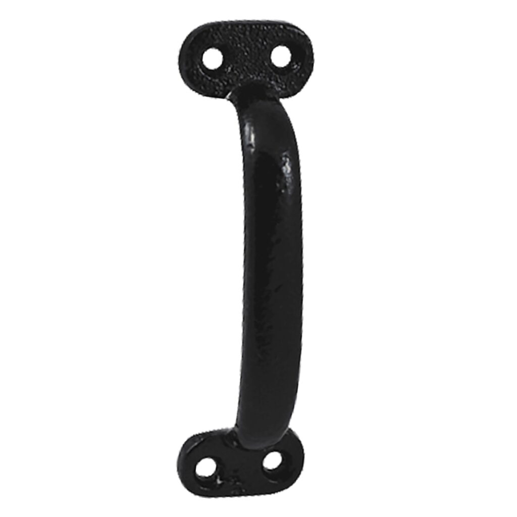Cast Iron Barn Door Handle, Powder-Coated Black