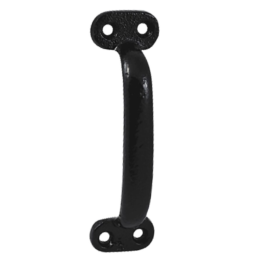 Cast Iron Barn Door Handle, Powder-Coated Black