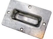 Flush Pull Door Handle, Galvanized