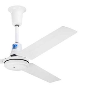 56" Reversing 3-Blade Ceiling Fan with 10" Downrod, White