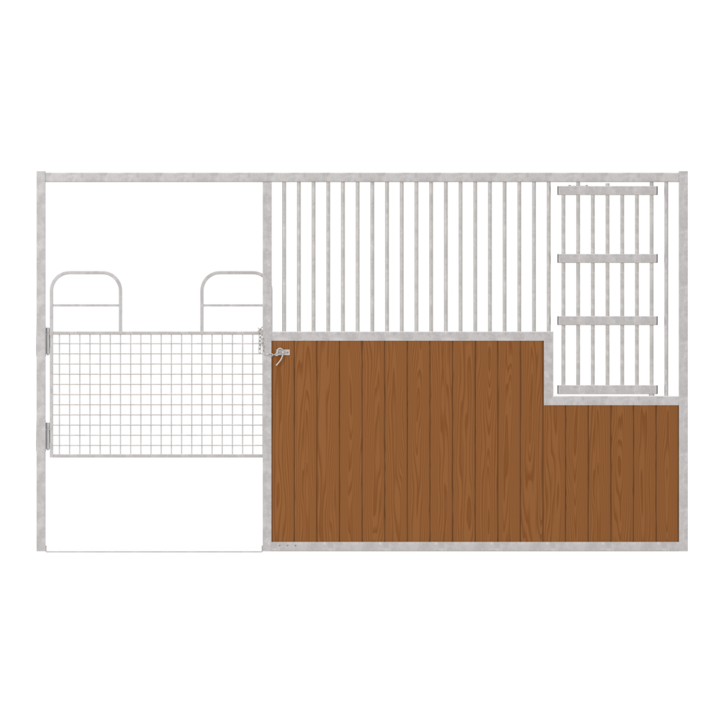 Dublin Left-Handed Stall Front with Half Mesh Swing Gate & Large Feed Door Kit