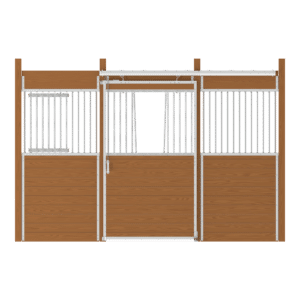 Essex Stall Front, V-Grill Upper with Solid Lower Center Door, and Feed Door