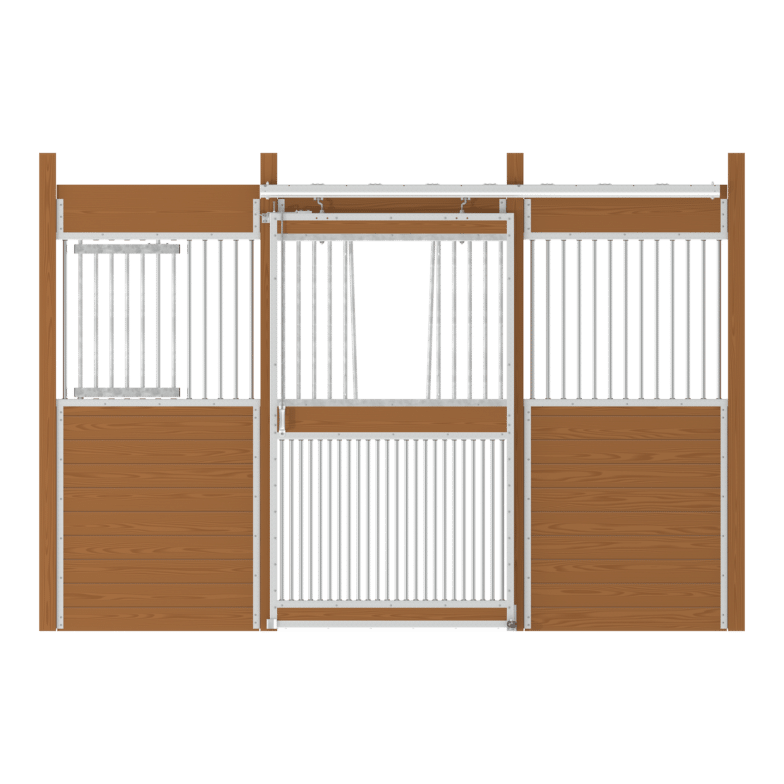 12ft Essex Stall Front with Full Grill V-Door and Feed Door Kit - Center Door