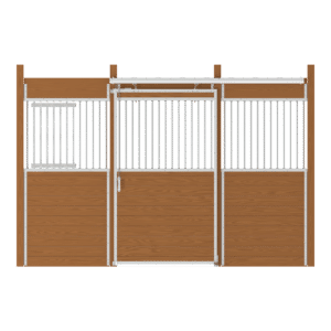 Essex Stall Front, Grill Upper with Solid Lower Center Door and Feed Door