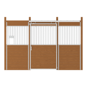 Essex Stall Front, Grill Upper with Solid Lower Center Door and Feed Opening