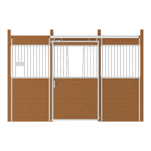Essex Stall Front, V-Grill Upper with Solid Lower Center Door and Feed Opening