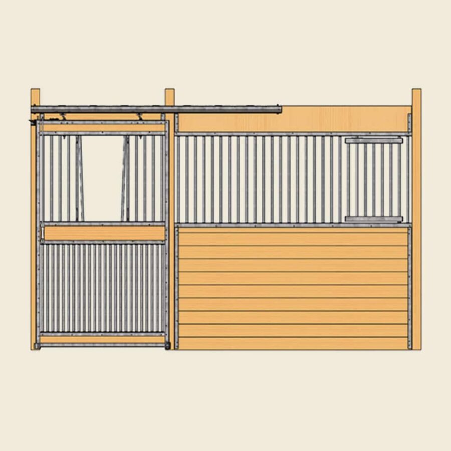 Essex Stall Front with Full Grill V-Door and Feed Door Kit
