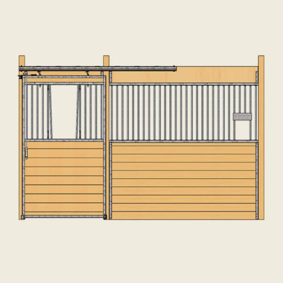 Essex-Stall-Front-with-V-Door-Feed-Opening-Kit